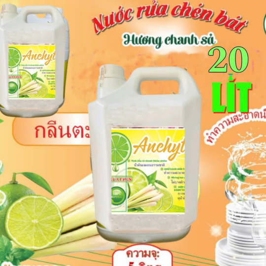 NƯỚC RỬA CHÉN ANCHYTO -  CN THÁI LAN-HƯƠNG XẢ CHANH  - 20 KG/CAN