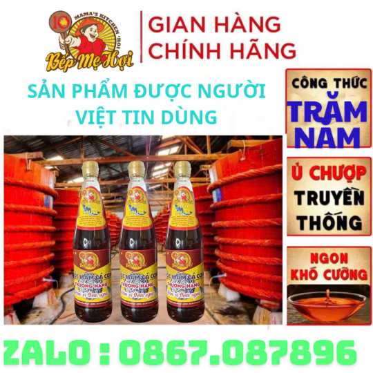 NƯỚC MẮM 10oN - BẾP MẸ HỢI - CHAI THỦY TINH - 650ML/CHAI