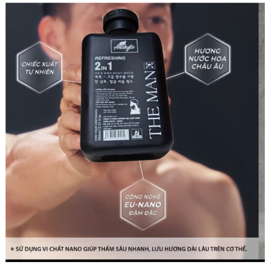 SỮA TẮM NAM CN HÀN QUỐC 2IN 1 ( TẮM VÀ GỘI )-  DUNG TÍCH 350ML/CHAI
